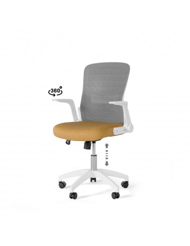 Cadeira de escritório MANCHESTER design minimalista, mostarda e branco