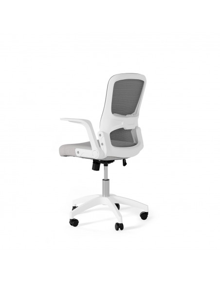 Cadeira de escritório MANCHESTER design minimalista, cinza claro e branco