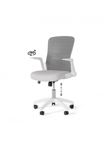 Silla de oficina diseño minimalista MANCHESTER, gris claro y blanco