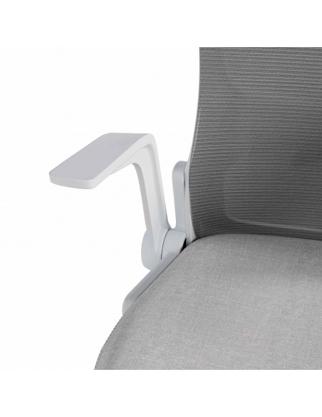 Silla de oficina diseño minimalista MANCHESTER, gris claro y blanco