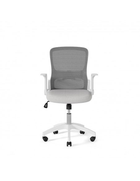 Cadeira de escritório MANCHESTER design minimalista, cinza claro e branco
