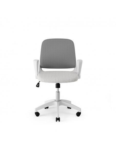 Silla de oficina diseño minimalista SIRACUSA, gris claro y malla