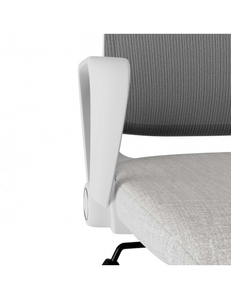 Silla de oficina diseño minimalista SIRACUSA, gris claro y malla
