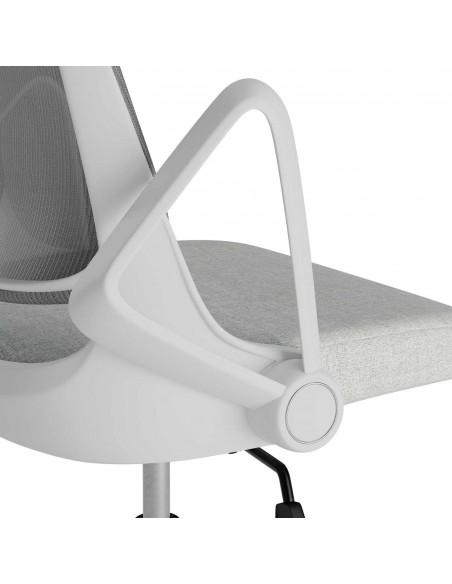 Silla de oficina diseño minimalista SIRACUSA, gris claro y malla