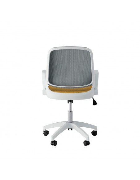 Silla de oficina diseño minimaista SIRACUSA, mostaza y malla gris