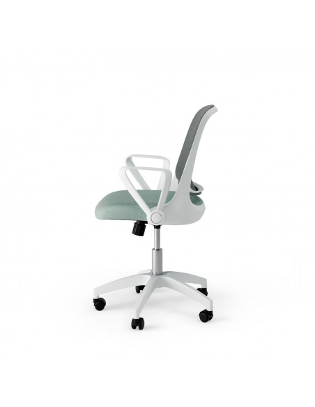 Silla de oficina diseño minimalista SIRACUSA, menta y malla gris