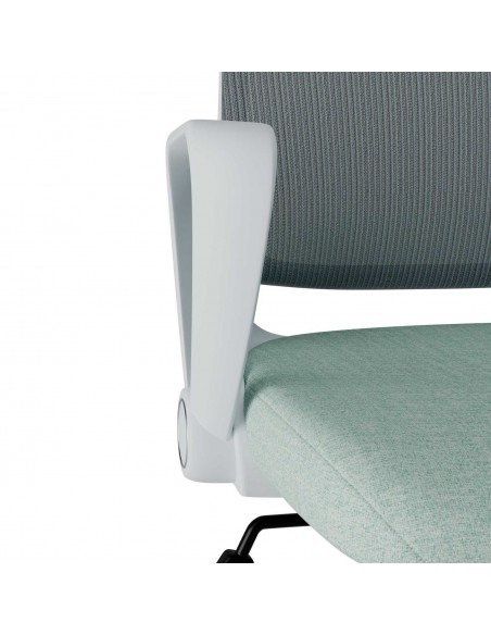 Silla de oficina diseño minimalista SIRACUSA, menta y malla gris