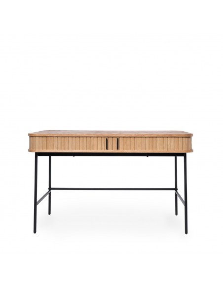 Escritorio contemporáneo CORNELL 120 x 60 roble y metal negro