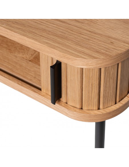 Escritorio contemporáneo CORNELL 120 x 60 roble y metal negro