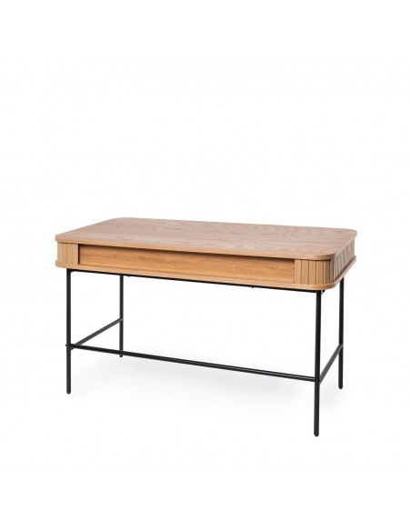 Escritorio contemporáneo CORNELL 120 x 60 roble y metal negro