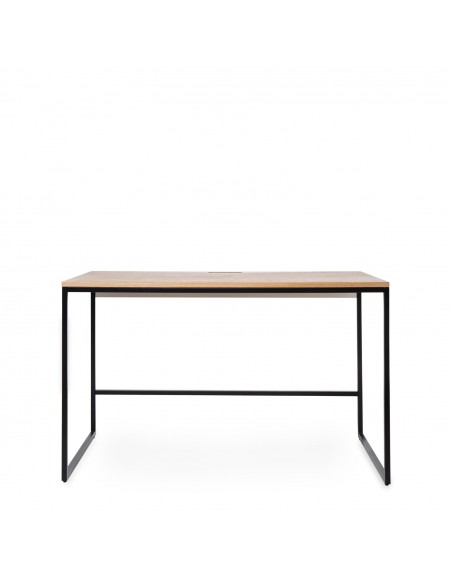 Escritorio minimalista HUDSON 120 x 60, roble y metal negro