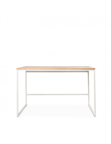 Escritorio minimalista HUDSON 120 x 60, roble y metal blanco