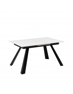 Mesa extensible JUDY 160(220) x 90, porcelánico blanco y...