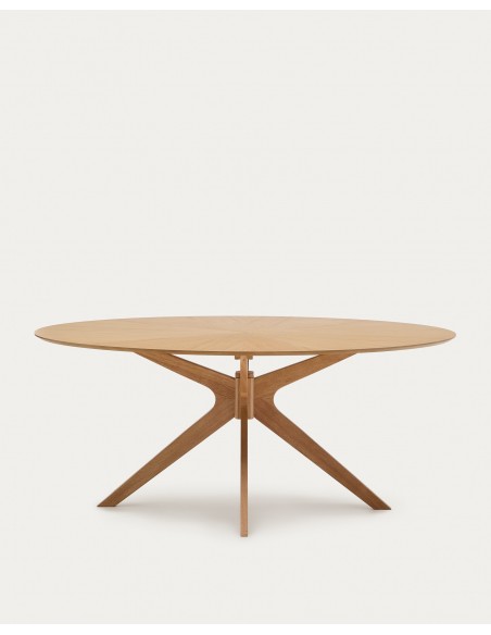 Mesa de jantar oval Naanim 180 x 110 carvalho
