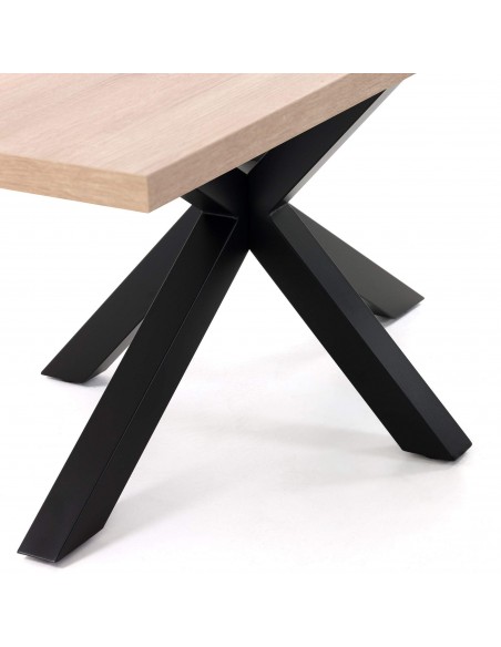 ARYA Mesa 180x100 preto, melamina sonoma natural.