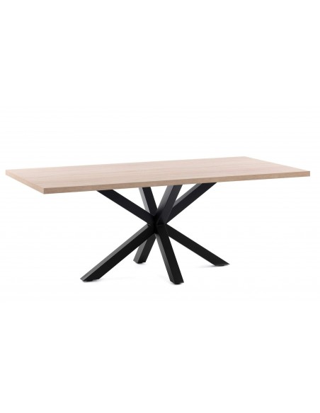 ARYA Mesa 180x100 preto, melamina sonoma natural.