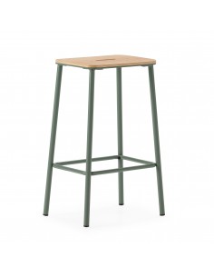 Taburete minimalista ABBA 65, metal aguamarina y asiento...