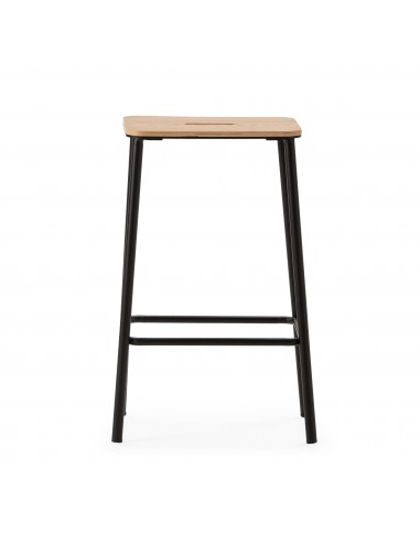 Taburete minimalista ABBA 65, metal negro y...