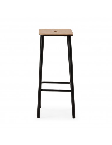 Banqueta minimalista ABBA 65, metal preto e...