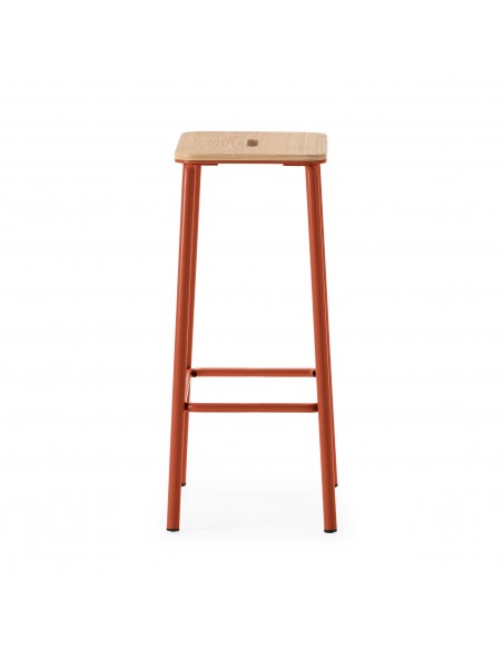 Banqueta minimalista ABBA 65, metal telha e assento em madeira de Carvalho