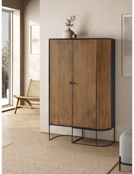 Aparador alto colonial CURVE 100 x 165, madera de mango y metal