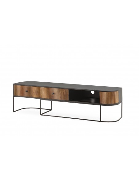 Mueble de TV colonial CURVE 160 x 40 madera de mango y metal