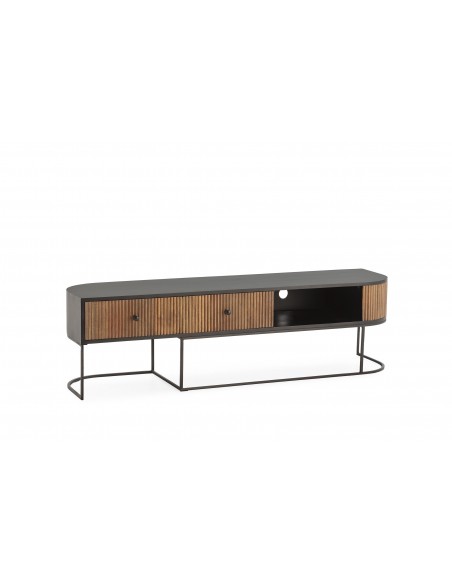 Mueble de TV colonial CURVE 160 x 40 madera de mango y metal