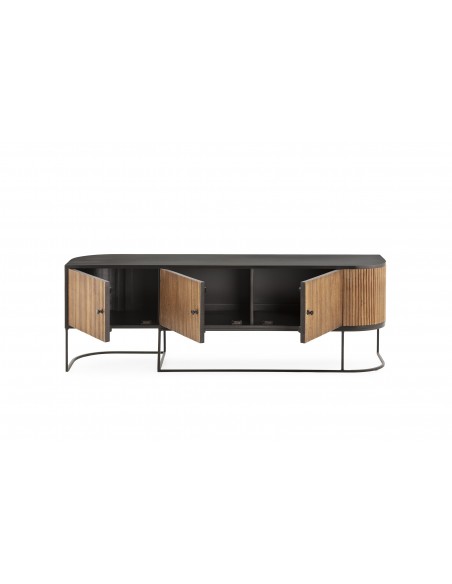 Mueble de TV colonial CURVE 160, madera de mango y metal