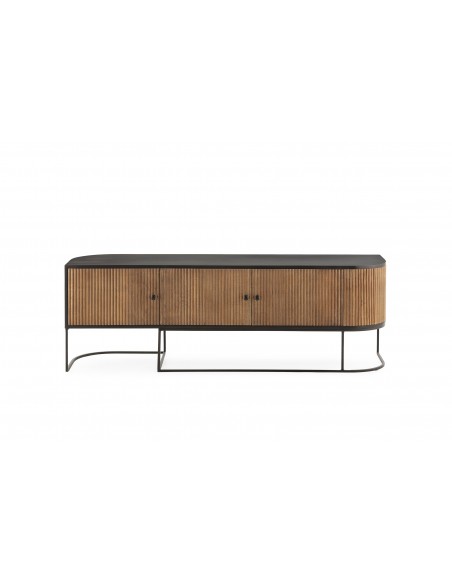 Mueble de TV colonial CURVE 160, madera de mango y metal