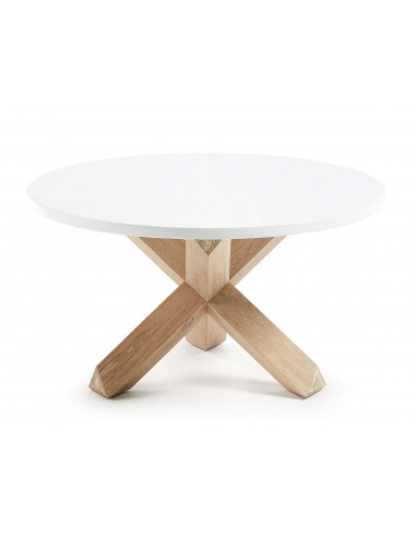 NORI Mesa de centro redonda Ø 65, lacado blanco, madera.