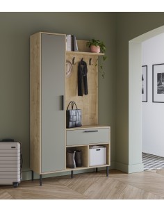 Móvei de hall com bengaleiro HEIDY 195 x 108, melamina... 2