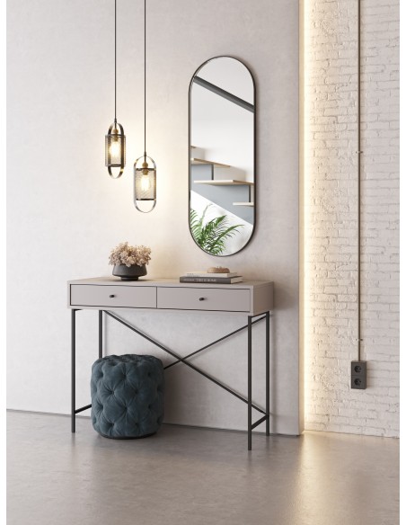 Consola de hall TITAN 110 x 85, melamina moca e metal