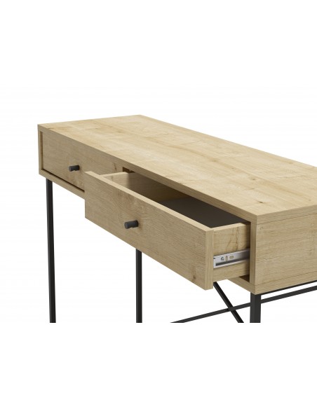 Consola recibidor TITAN 110 x 85, melamina en roble y metal