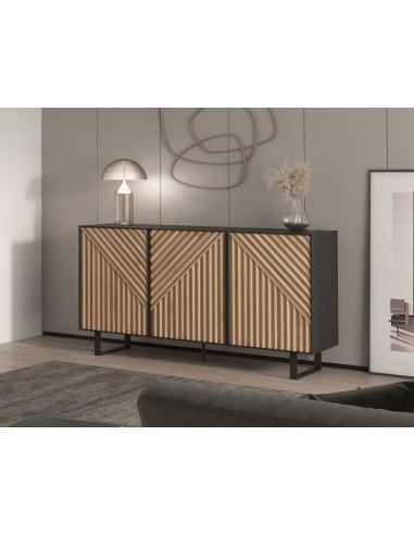Aparador ALANA 150 x 80 en melamina roble y negro