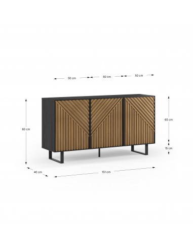 Aparador ALANA 150 x 80 en melamina roble y negro