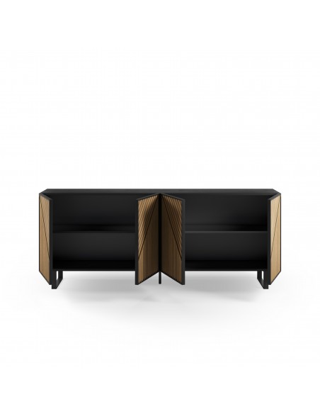 Aparador ALANA 200 x 80 en melamina roble y negro