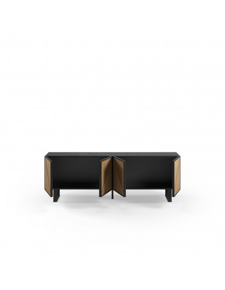 Mueble de TV ALANA 161 x 55, en melamina roble y negro