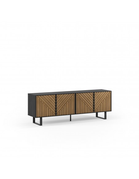 Mueble de TV ALANA 161 x 55, en melamina roble y negro