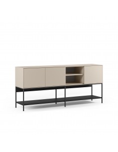 Aparador de diseño AMIRA 180 x 80, melamina crema y metal...