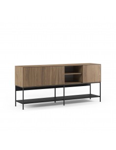 Aparador de diseño AMIRA 180 x 80, melamina roble y metal...