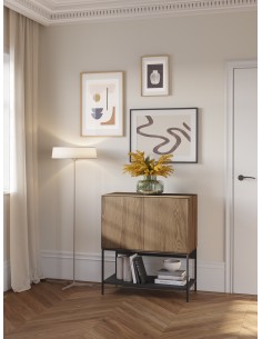 Mueble auxiliar de diseño AMIRA 80 x 90, melamina roble y... 2