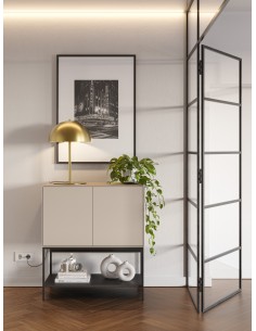 Mueble auxiliar de diseño AMIRA 80 x 90, melamina crema y... 2