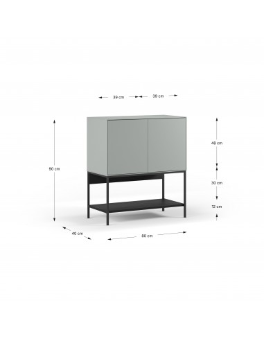 Móvel auxiliar de design AMIRA 80 x 90, verde...