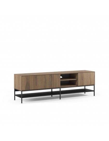 Móvel TV design AMIRA 180 x 55, melamina carvalho e metal preto