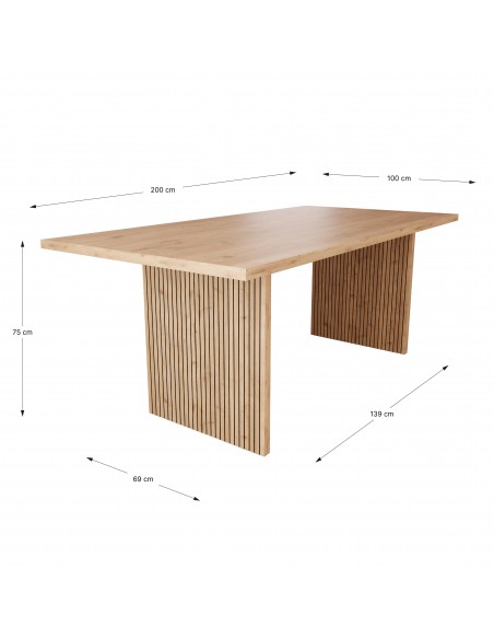 Mesa de comedor moderna ARIEL 200 x 75, MDF melamina sepet