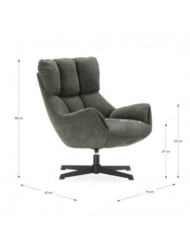 Poltrona giratória de design ODETTE em tecido...