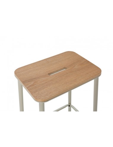Taburete minimalista ABBA 65, metal beige y...