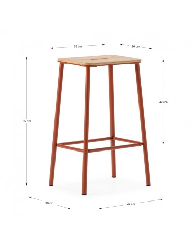 Banqueta minimalista ABBA 65, metal telha e...