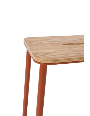 Taburete minimalista ABBA 65, metal teja y...