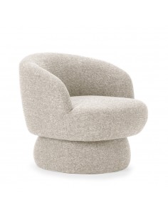 Sillón giratório de diseño curvilíneo DALI en tejido...